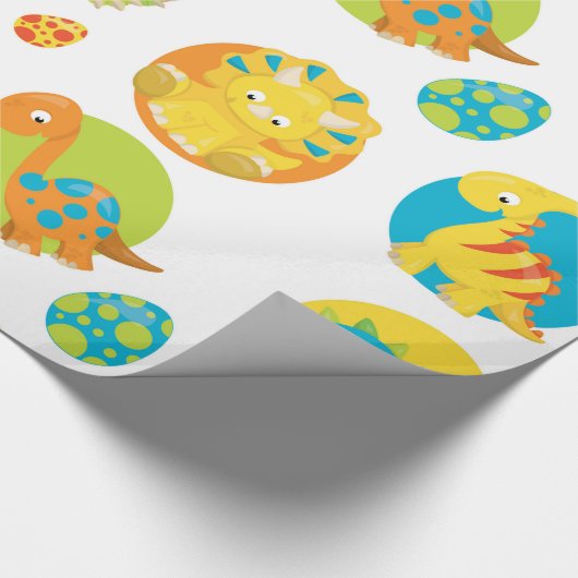 Adorable Dinosaurier Geschenkpapier (Ecke)