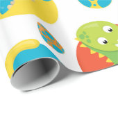 Adorable Dinosaurier Geschenkpapier (Rolleneckpunkt)