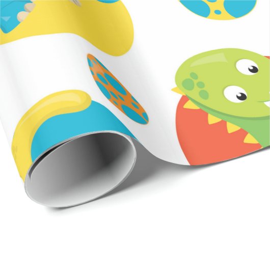 Adorable Dinosaurier Geschenkpapier (Rolleneckpunkt)
