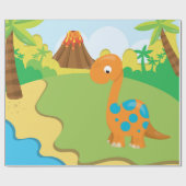 Adorable Dinosaurier Geschenkpapier (Flach)