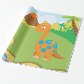Adorable Dinosaurier Geschenkpapier (Ungerollt)