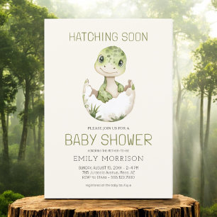 Adorable Dinosaurier Hatching Bald Baby Dusche Einladung