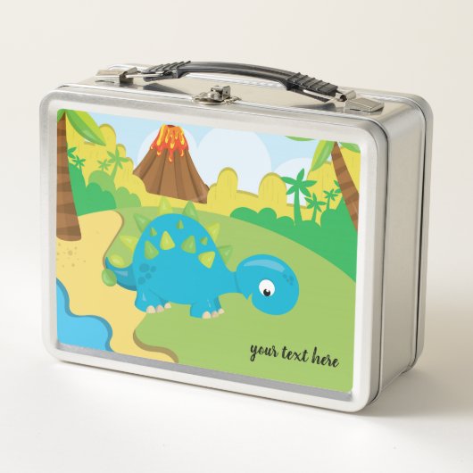 Adorable Dinosaurier Metall Lunch Box (Vorderseite)