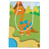 Adorable Dinosaurier Mittlere Geschenktüte (Rückseite)