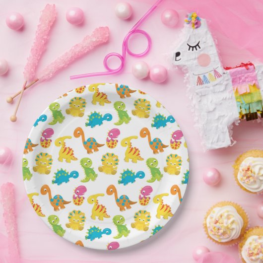 Adorable Dinosaurier Pappteller (Party)