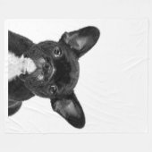 Adorable Dog | Black French Bulldog Face Fleecedecke (Vorderseite (Horizontal))