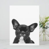 Adorable Dog | Black French Bulldog Face Menükarte (Stehend Vorderseite)