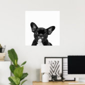 Adorable Dog | Black French Bulldog Face Poster (Heimbüro)