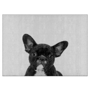 Adorable Dog   Black French Bulldog Face Schneidebrett