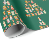 Adorable Dog Christmas Tree Geschenkpapier (Rolleneckpunkt)