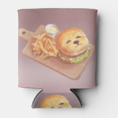 Adorable Dog Face Burger mit Fries Dosenkühler (Vorderseite)