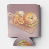 Adorable Dog Face Burger mit Fries Dosenkühler (Rückseite)