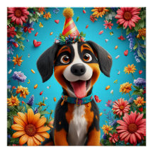 Adorable Dog feiert Geburtstagsparty