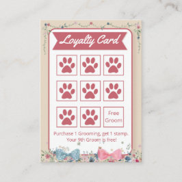 Adorable Dog Groomer Loyalty Card Visitenkarte