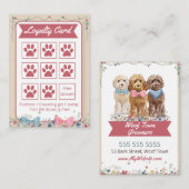 Adorable Dog Groomer Loyalty Card Visitenkarte (Vorne/Hinten)