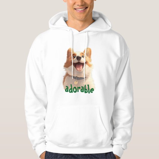 Adorable Dog Illustration Hoodie - Ideal für Haust (Vorderseite)