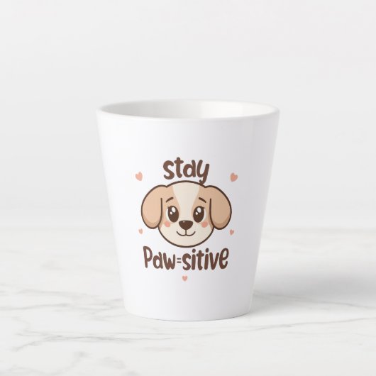 Adorable Dog Lover Optimist Quote Milchtasse (Vorderseite)