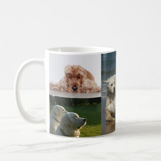 Adorable Dog Lover's Foto Collage Tasse (Links)