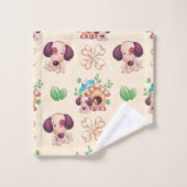 Adorable Dog Muster Badhandtuch Set (Waschlappen)