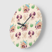 Adorable Dog Muster Große Wanduhr (Winkel)