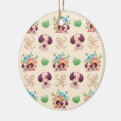 Adorable Dog Muster Keramik Ornament (Links)