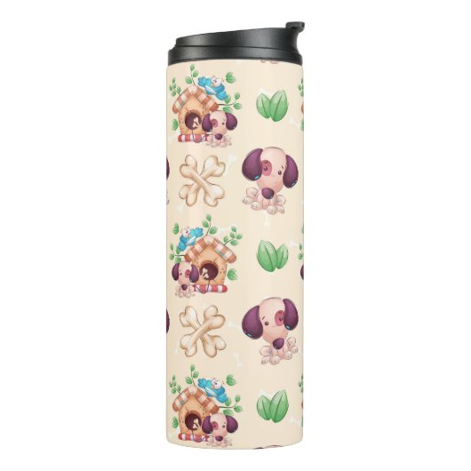 Adorable Dog Muster Thermosbecher (Nach links gedreht)