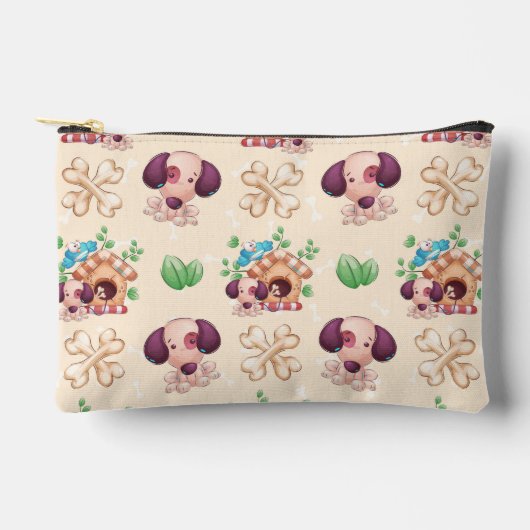 Adorable Dog Muster Zubehörtasche (Vorderseite)