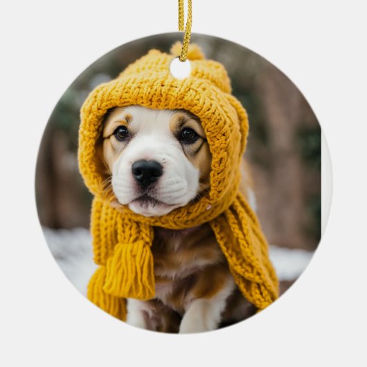 "Adorable Dog Ornaments - Ideal für Hundefreunde" Keramik Ornament (Vorne)