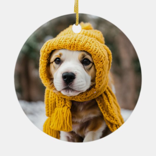 "Adorable Dog Ornaments - Ideal für Hundefreunde" Keramik Ornament (Hinten)