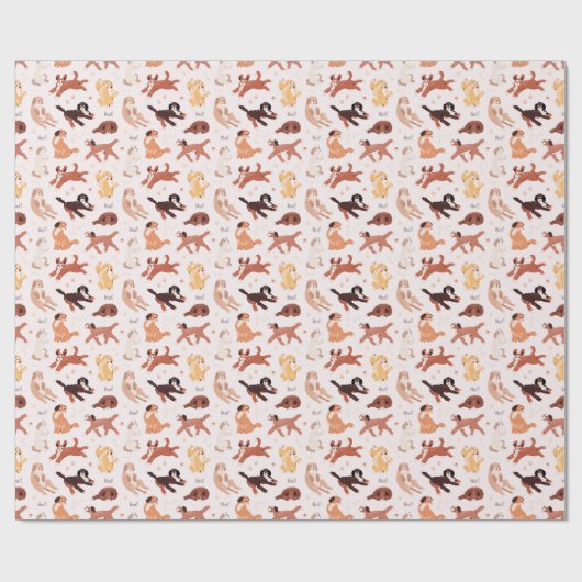 Adorable Dog Pattern Gift Wrap for All Occasions Geschenkpapier (Flach)