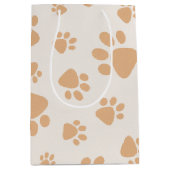 Adorable Dog Paw Print Mittlere Geschenktüte (Vorderseite)