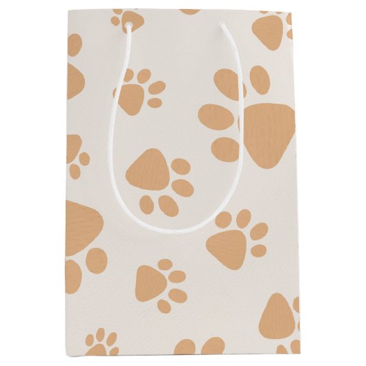 Adorable Dog Paw Print Mittlere Geschenktüte (Vorderseite)