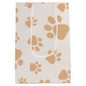 Adorable Dog Paw Print Mittlere Geschenktüte (Rückseite)