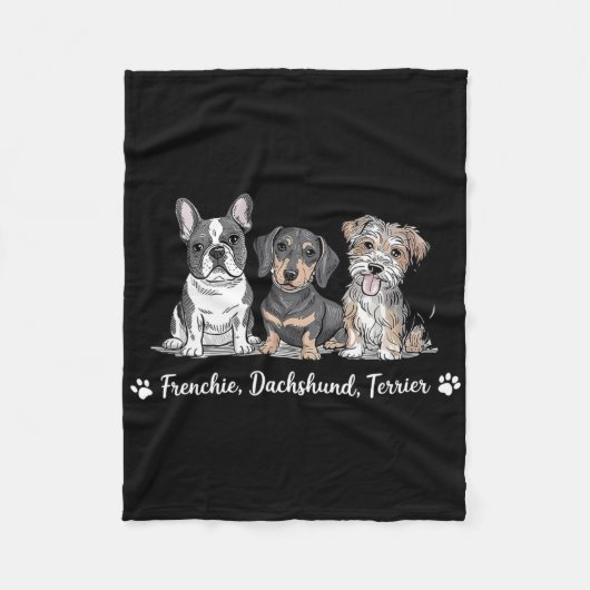 Adorable Dog Trio Art Fleecedecke (Vorderseite)