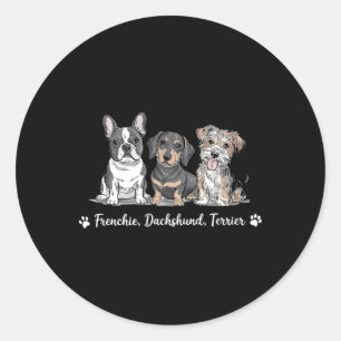 Adorable Dog Trio Art Runder Aufkleber