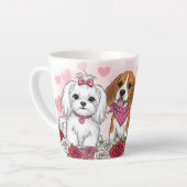 Adorable Dog Trio Roses Pet Lover Milchtasse (Linke Ecke)