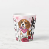 Adorable Dog Trio Roses Pet Lover Milchtasse (Vorderseite)