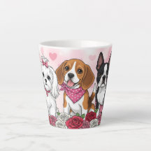 Adorable Dog Trio Roses Pet Lover