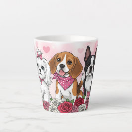 Adorable Dog Trio Roses Pet Lover Milchtasse