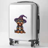 Adorable Dog Wear Lila Wizard Hat Aufkleber (Koffer)