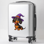Adorable Dog Wear Lila Wizard Hat Aufkleber (Koffer)