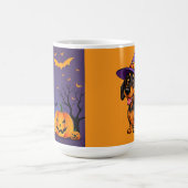 Adorable Dog Wear Lila Wizard Hat Kaffeetasse (Mittel)