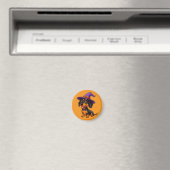 Adorable Dog Wear Lila Wizard Hat Magnet (In Situ (Geschirrspüler))