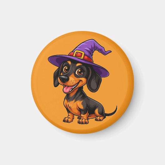 Adorable Dog Wear Lila Wizard Hat Magnet (Vorne)