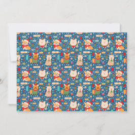 Adorable Dogs Christmas Sweater Pattern Feiertagskarte