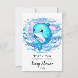Adorable Dolphin Baby Dusche Dankeskarte