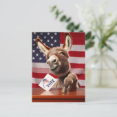 Adorable Donkey-Abstimmung Postkarte (Stehend Vorderseite)