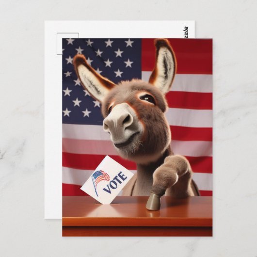 Adorable Donkey-Abstimmung Postkarte (Vorne/Hinten)