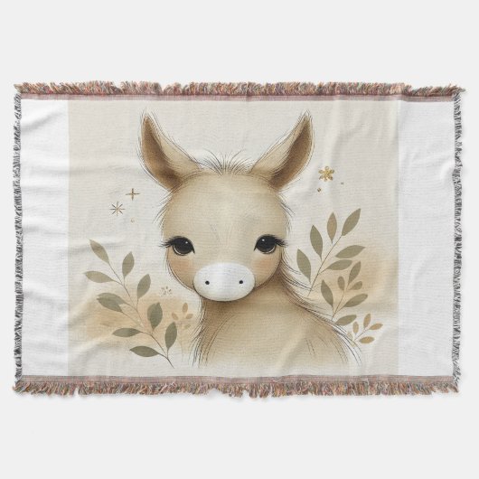 Adorable Donkey-Design Decke (Vorderseite)