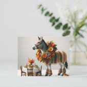 Adorable Donkey-Erntedank Postkarte (Stehend Vorderseite)